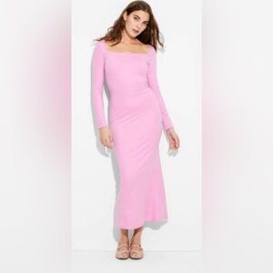 Wild Fable Pink Asymmetrical Long Sleeve Dress